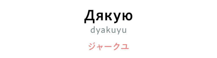 ウクライナ語　「дякую（dyakuyu）」（ジャークユ）