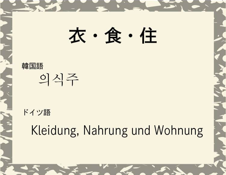 衣・食・住の順に並ぶ言語
