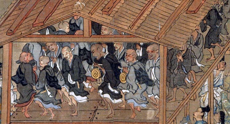国宝『一遍聖絵』にも踊り念仏が描かれている。