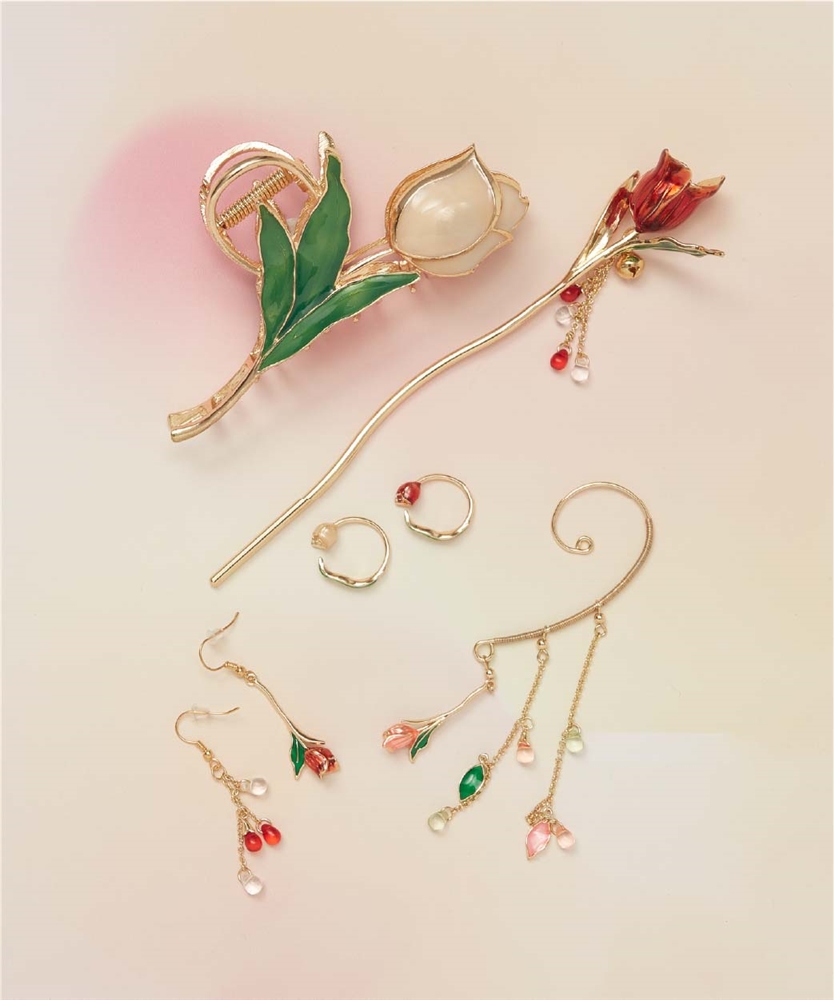 チューリップ咲きヘアクリップ