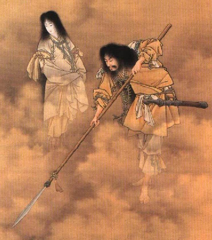 「天瓊を以て滄海を探るの図」小林永濯