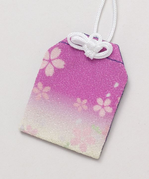 御守袋　風桜薄紅