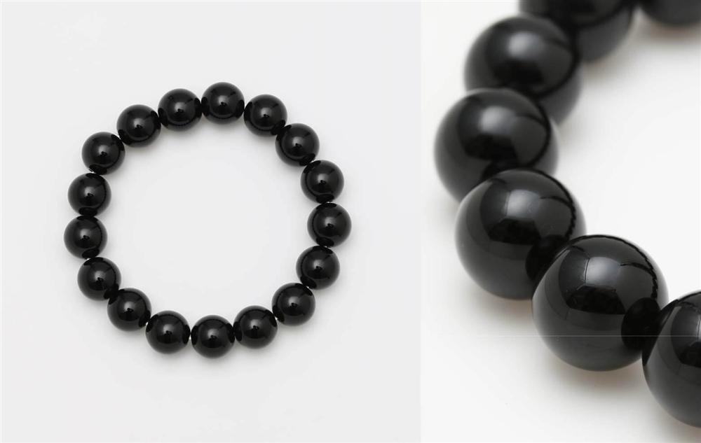 黒水晶１２ｍｍブレスレット