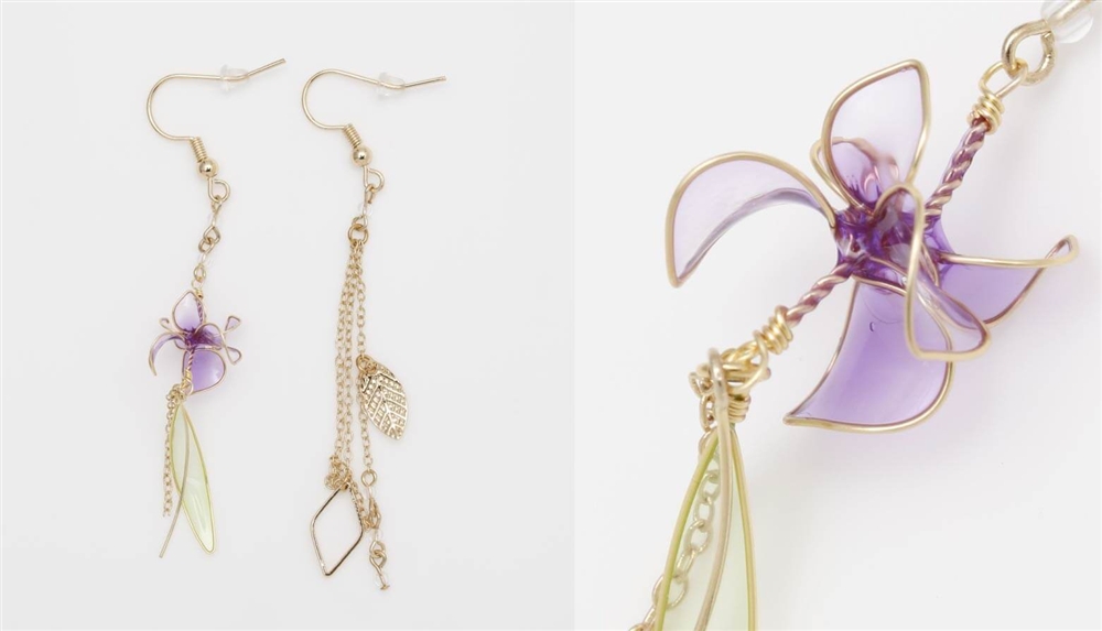 四季の花ピアス｜菖蒲