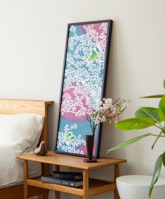 桜とメジロの手拭