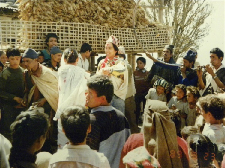 上原と村民　1989