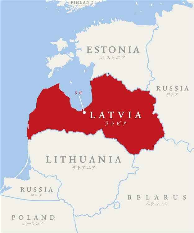 ラトビアのマップ